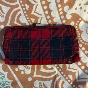 Latico Red and Black Plaid Snap Clutch Wallet